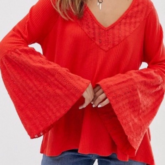 Free People NWT Flowy Bell Sleeve Top ❤️ - Picture 4 of 5